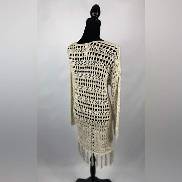 Open Knit Cardigan Taupe Large - Picture 8 of 9